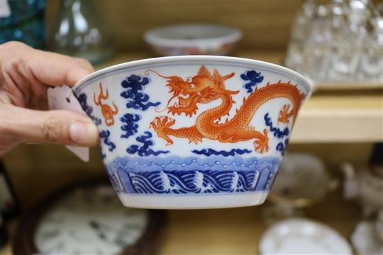 A Chinese dragon bowl and a Chinese immortals bowl